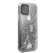 Guess Glitter Hard Case - дизайнерски кейс с висока защита за iPhone 11 Pro (сребрист) 2