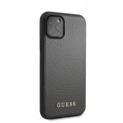 Guess Iridescent Leather Hard Case - дизайнерски кожен кейс за iPhone 11 Pro (черен) 2