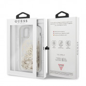 Guess Circle Liquid Glitter Hard Case - дизайнерски кейс с висока защита за iPhone 11 Pro (златист) 6
