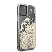 Guess Circle Liquid Glitter Hard Case - дизайнерски кейс с висока защита за iPhone 11 Pro (златист) 2