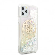 Guess Circle Liquid Glitter Hard Case - дизайнерски кейс с висока защита за iPhone 11 Pro (розов) 2