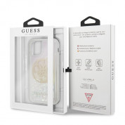 Guess Circle Liquid Glitter Hard Case - дизайнерски кейс с висока защита за iPhone 11 Pro (розов) 6