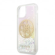 Guess Circle Liquid Glitter Hard Case - дизайнерски кейс с висока защита за iPhone 11 Pro (розов) 4