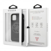 Guess 4G Tone on Tone Silicone Hard Case - силиконов (TPU) калъф за iPhone 11 Pro (черен) 6