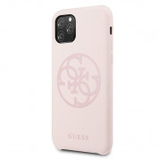 Guess 4G Tone on Tone Silicone Hard Case - силиконов (TPU) калъф за iPhone 11 Pro (розов) 1