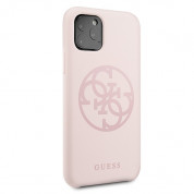 Guess 4G Tone on Tone Silicone Hard Case - силиконов (TPU) калъф за iPhone 11 Pro (розов) 2