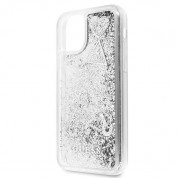 Guess Glitter Hard Case - дизайнерски кейс с висока защита за iPhone 11 (сребрист) 4