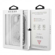 Guess Glitter Hard Case - дизайнерски кейс с висока защита за iPhone 11 (сребрист) 6