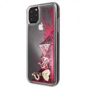 Guess Glitter Hard Case - дизайнерски кейс с висока защита за iPhone 11 Pro Max (червен) 1