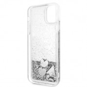 Guess Glitter Hard Case - дизайнерски кейс с висока защита за iPhone 11 Pro Max (сребрист) 5