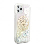 Guess Circle Liquid Glitter Hard Case - дизайнерски кейс с висока защита за iPhone 11 Pro Max (розов) 2