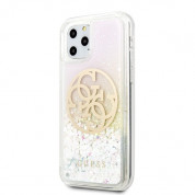 Guess Circle Liquid Glitter Hard Case - дизайнерски кейс с висока защита за iPhone 11 Pro Max (розов) 1