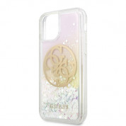 Guess Circle Liquid Glitter Hard Case - дизайнерски кейс с висока защита за iPhone 11 Pro Max (розов) 4
