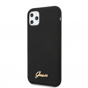 Guess Hard Silicone Case - силиконов (TPU) калъф за iPhone 11 Pro Max (черен) 1