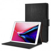 Spigen Folio Stand Case - кожен калъф и поставка за iPad 5 (2017), iPad 6 (2018) (черен)