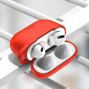 USAMS Airpods Pro Silicone Case - силиконов калъф с карабинер за Apple Airpods Pro (червен) 1