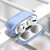 USAMS Airpods Pro Silicone Case - силиконов калъф с карабинер за Apple Airpods Pro (лилав) 1