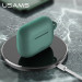 USAMS Airpods Pro Silicone Case - силиконов калъф с карабинер за Apple Airpods Pro (зелен) 4