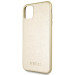 Guess Iridescent Leather Hard Case - дизайнерски кожен кейс за iPhone 11 Pro Max (златист) 5