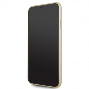 Guess Iridescent Leather Hard Case - дизайнерски кожен кейс за iPhone 11 Pro Max (златист) 3