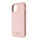 Guess Saffiano 4G Circle Logo Leather Hard Case - дизайнерски кожен кейс за iPhone 11 Pro Max (розов) 5