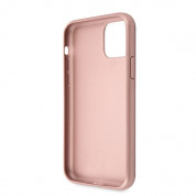 Guess Saffiano 4G Circle Logo Leather Hard Case - дизайнерски кожен кейс за iPhone 11 Pro Max (розов) 5