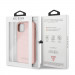 Guess Saffiano 4G Circle Logo Leather Hard Case - дизайнерски кожен кейс за iPhone 11 (розов) 5
