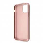 Guess Saffiano 4G Circle Logo Leather Hard Case - дизайнерски кожен кейс за iPhone 11 (розов) 3