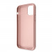 Guess Saffiano 4G Circle Logo Leather Hard Case - дизайнерски кожен кейс за iPhone 11 (розов) 4
