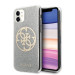 Guess Circle Glitter 4G Case - дизайнерски кейс с висока защита за iPhone 11 (сребрист) 1