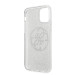 Guess Circle Glitter 4G Case - дизайнерски кейс с висока защита за iPhone 11 Pro (сребрист) 6