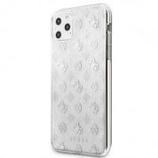 Guess Peony 4G Glitter Case - дизайнерски кейс с висока защита за iPhone 11 Pro Max (сребрист) 1