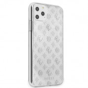 Guess Peony 4G Glitter Case - дизайнерски кейс с висока защита за iPhone 11 Pro Max (сребрист) 2