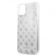 Guess Peony 4G Glitter Case - дизайнерски кейс с висока защита за iPhone 11 Pro (сребрист) 4