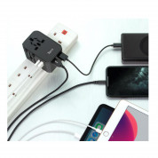 Torrii TorriiBolt USB PD and QC 3.0 45W Universal Travel Adapter II - захранване с 3 USB изхода, USB-C, QC 3.0, PD и преходници за цял свят (черен)  3