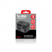 Torrii TorriiBolt USB PD and QC 3.0 45W Universal Travel Adapter II - захранване с 3 USB изхода, USB-C, QC 3.0, PD и преходници за цял свят (черен)  5