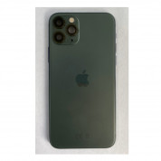 Apple iPhone 11 Pro Backcover Full Assembly - оригинален резервен заден капак заедно с Lightning порт, безжично зареждане и бутони (тъмнозелен) 1