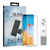 Eiger 3D Glass Full Screen Tempered Glass Screen Protector - калено стъклено защитно покритие с извити ръбове за целия дисплей на Huawei P40 Pro (черен-прозрачен)