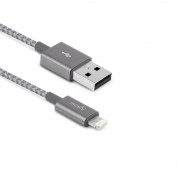 Moshi Integra USB-A Charge and Sync Cable with Lightning Connector - кабел за iPhone, iPad, iPod (120 см) (сив)