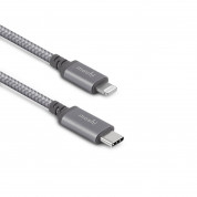 Moshi Integra USB-C to Lightning Cable - сертифициран (MFI) USB-C към Lightning кабел за Apple устройства с Lightning порт (25 см) (сив) 1