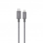 Moshi Integra USB-C to Lightning Cable - сертифициран (MFI) USB-C към Lightning кабел за Apple устройства с Lightning порт (25 см) (сив)