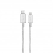 Moshi Integra USB-C to Lightning Cable - сертифициран (MFI) USB-C към Lightning кабел за Apple устройства с Lightning порт (120 см) (срeбрист)