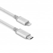 Moshi Integra USB-C to Lightning Cable - сертифициран (MFI) USB-C към Lightning кабел за Apple устройства с Lightning порт (120 см) (срeбрист) 1