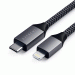 Satechi USB-C to Lightning Cable - сертифициран (MFI) USB-C към Lightning кабел за Apple устройства с Lightning порт (180 см) (сив) 2