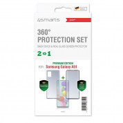 4smarts 360° Premium Protection Set - тънък силиконов кейс и стъклено защитно покритие с извити ръбове за дисплея на Samsung Galaxy A51 (прозрачен) 1