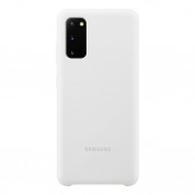 Samsung Silicone Cover Case EF-PG980TW - оригинален силиконов кейс за Samsung Galaxy S20 (бял)