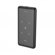Hoco J50 Surf Power Bank 10000mAh - външна батерия с USB изход и с технология за безжично зареждане (черен)