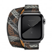 Apple Watch Hermès Series 5, 40mm Noir Allover Print Space Black Stainless Steel Case with Double Tour, GPS + Cellular - умен часовник от Apple