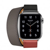 Apple Watch Hermès Series 5, 40mm Noir/Brique/Étain Stainless Steel Case with Double Tour, GPS + Cellular