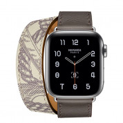 Apple Watch Hermès Series 5, 40mm Étain/Béton Stainless Steel Case with Double Tour, GPS + Cellular - умен часовник от Apple